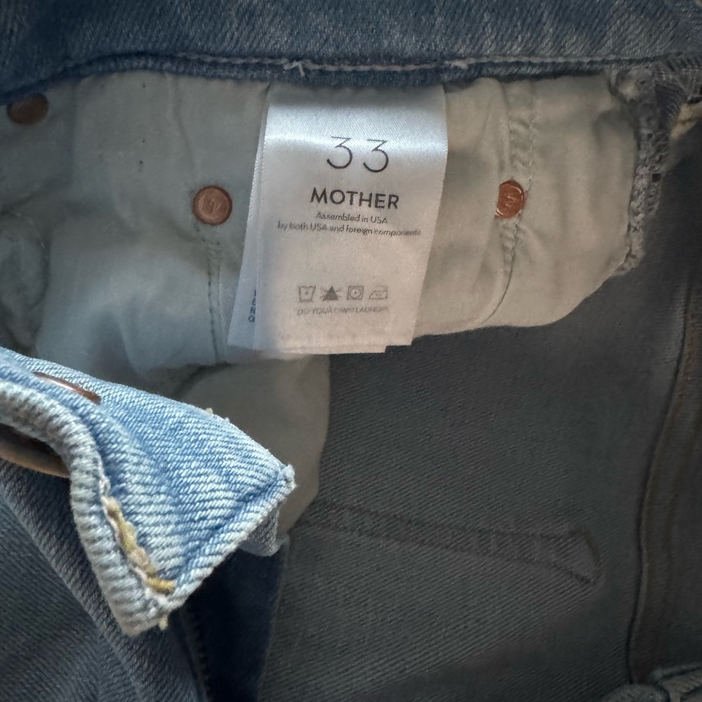 Mother Insider Step Fray Limited Edition Wash Jeans Size 33 - Picture 2 of 11